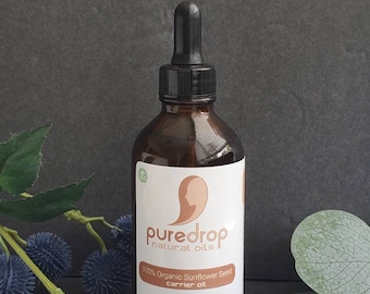 Bio-Sonnenblumenöl 100% rein in einer 110 ml Glastropfflasche