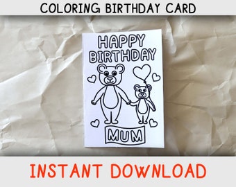happy birthday coloring card for daddy dad from child etsy