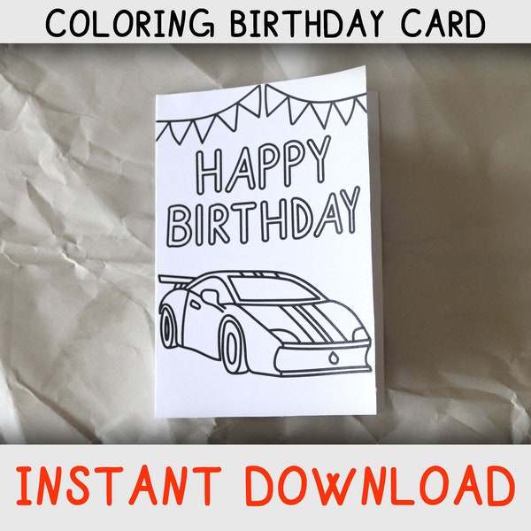 Cars Happy Birthday Coloring - Etsy