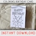 Happy Birthday Coloring Card for Kids Who Loves Ice Hockey and Coloring ...