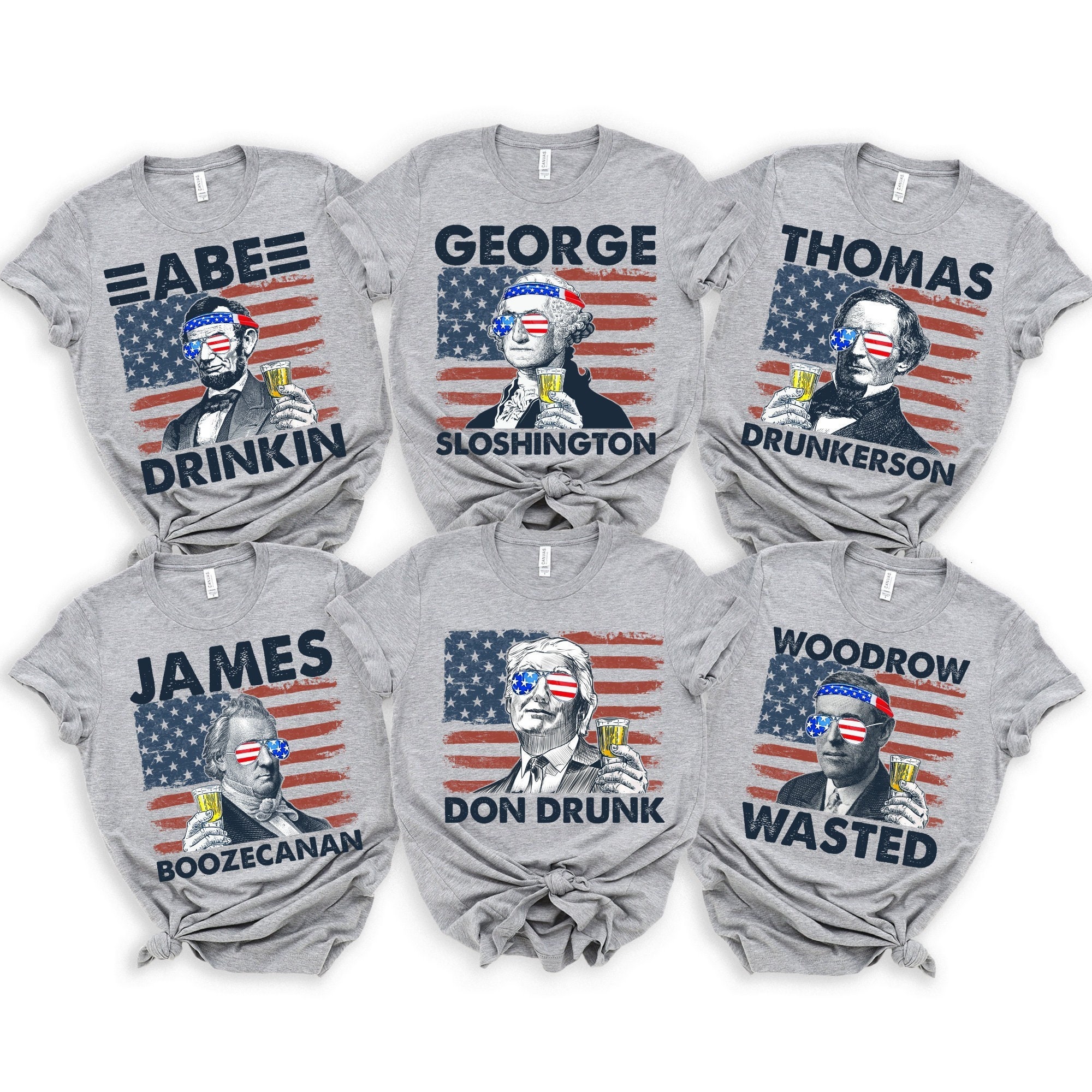 fourth of july president drinking shirts