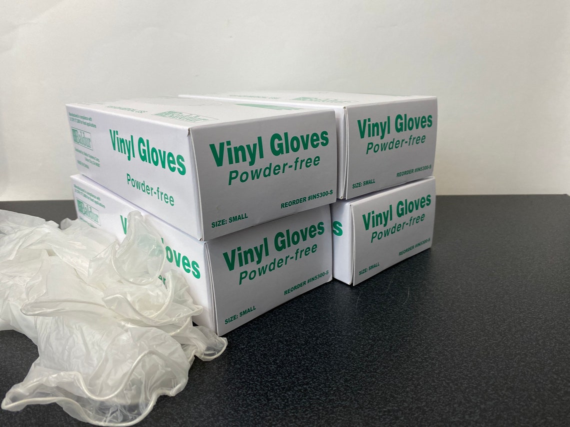 Powder Free Vinyl Gloves Small Size 100Gloves/Box Total 4 Etsy