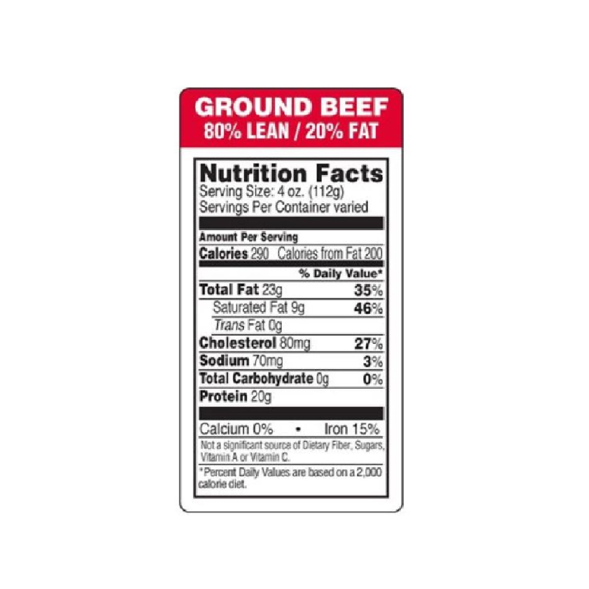 Ground Beef 80% Lean 20% Fat Value Pack - 3 Lbs.