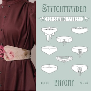Bryony Belt | EU 34-46 | PDF Sewing pattern | Instant download A4, US Letter, A0 pattern | 2 versions victorian belt accessoire