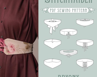Bryony Belt | EU 34-46 | PDF Sewing pattern | Instant download A4, US Letter, A0 pattern | 2 versions victorian belt accessoire