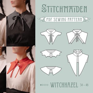 Witchhazel Detachable Collar Pack | EU 34-46 | PDF Sewing pattern | Instant download A4, US Letter, A0 pattern | 5 versions collar accessory