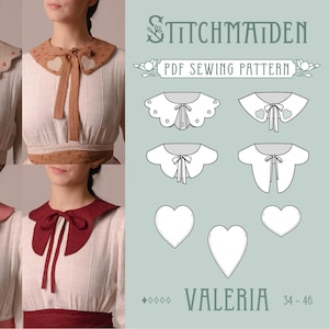 Valeria Detachable Collar Pack | EU 34-46 | PDF Sewing pattern | Instant download A4, US Letter, A0 pattern | Accessory & patch pocket