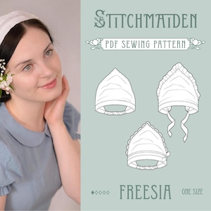 Freesia Headscarf | PDF Sewing pattern | Instant download A4, US Letter, A0 pattern | 3 versions easy 90s headband bandana hair accessory