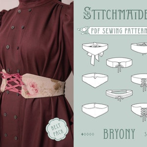 Bryony Belt Bundle | EU 34-46 | PDF Sewing pattern | Instant download A4, US Letter, A0 pattern | 2 versions victorian belt accessoire