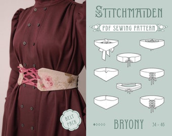 Bryony Belt Bundle | EU 34-46 | PDF Sewing pattern | Instant download A4, US Letter, A0 pattern | 2 versions victorian belt accessoire