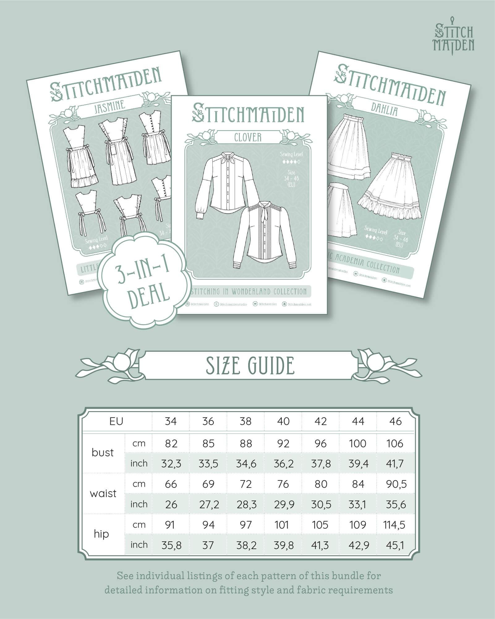 Dora Bundle | EU 34-46 | PDF Sewing Pattern | Instant Download A4, US ...