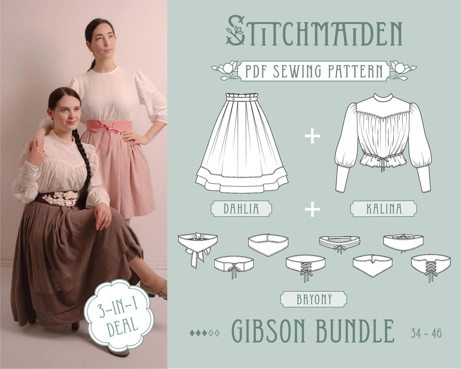 Gibson Bundle | EU 34-46 | PDF Sewing Pattern | Instant Download A4, US ...