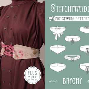 Bryony Belt Bundle | PlusSize | EU 46-58 | PDF Sewing pattern | Instant download A4, US Letter, A0 pattern | victorian belt accessory corset