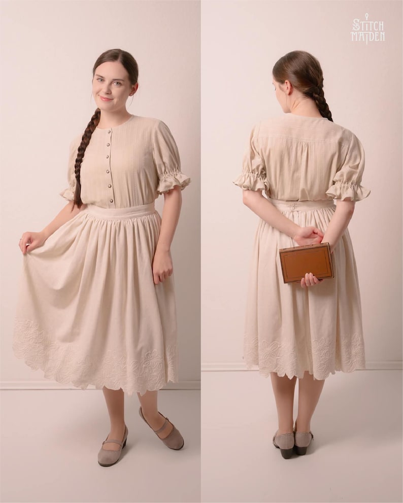 Snapdragon Blouse | EU 34-46 | PDF Sewing pattern | Instant download A4, US Letter, A0 pattern | 3 versions statement sleeve shirt afbeelding 8