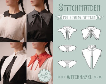 Witchhazel Detachable Collar Pack | EU 34-46 | PDF Sewing pattern | Instant download A4, US Letter, A0 pattern | 5 versions collar accessory