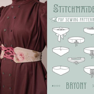 Bryony Belt Bundle | EU 34-46 | PDF Sewing pattern | Instant download A4, US Letter, A0 pattern | 2 versions victorian belt accessoire