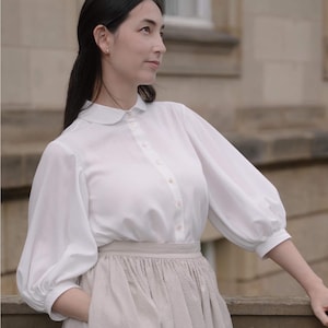 Snapdragon Blouse | EU 34-46 | PDF Sewing pattern | Instant download A4, US Letter, A0 pattern | 3 versions statement sleeve shirt afbeelding 20
