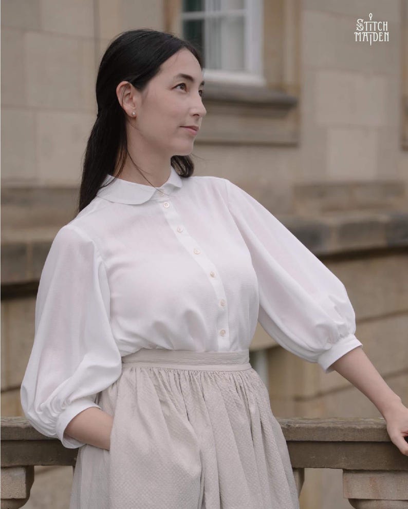 Snapdragon Blouse | EU 34-46 | PDF Sewing pattern | Instant download A4, US Letter, A0 pattern | 3 versions statement sleeve shirt afbeelding 20