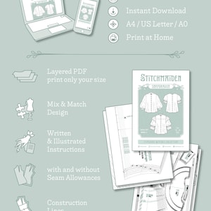 Snapdragon Blouse | EU 34-46 | PDF Sewing pattern | Instant download A4, US Letter, A0 pattern | 3 versions statement sleeve shirt afbeelding 5