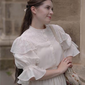 Snapdragon Blouse | EU 34-46 | PDF Sewing pattern | Instant download A4, US Letter, A0 pattern | 3 versions statement sleeve shirt afbeelding 18