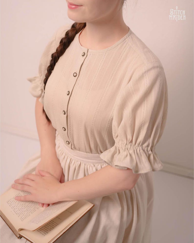 Snapdragon Blouse | EU 34-46 | PDF Sewing pattern | Instant download A4, US Letter, A0 pattern | 3 versions statement sleeve shirt afbeelding 15