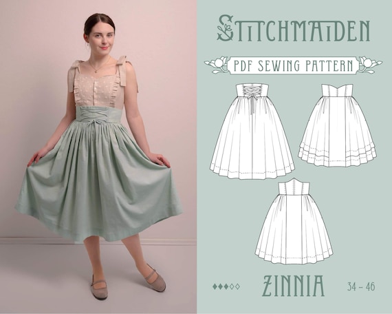 スカート LENINA JOHANNA print skirt_flower Zinnia Skirt | EU 34-46 | PDF Sewing Pattern | Instant