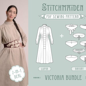 Victoria Bundle | EU 34-46 | PDF Sewing pattern | Instant download A4, US Letter, A0 pattern | Best Deal - 2 Patterns in 1 (Dress + Belt)