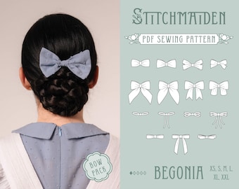 Begonia BOW Bundle | PDF Sewing Pattern - beginner/easy - Multiple Sizes + Cosplay Sizes