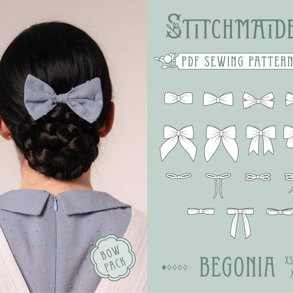 Begonia BOW Bundle | PDF Sewing Pattern - beginner/easy - Multiple Sizes + Cosplay Sizes