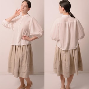 Snapdragon Blouse | EU 34-46 | PDF Sewing pattern | Instant download A4, US Letter, A0 pattern | 3 versions statement sleeve shirt afbeelding 9