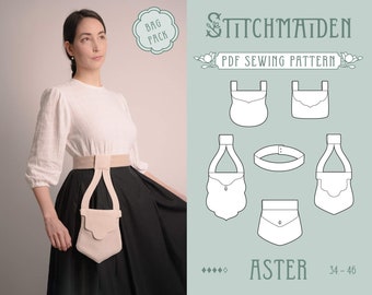 Aster Bag Pack | EU 34-46 | PDF Sewing pattern | Instant download A4, US Letter, A0 pattern | 5 versions + belt accessoire fanny pack pouch
