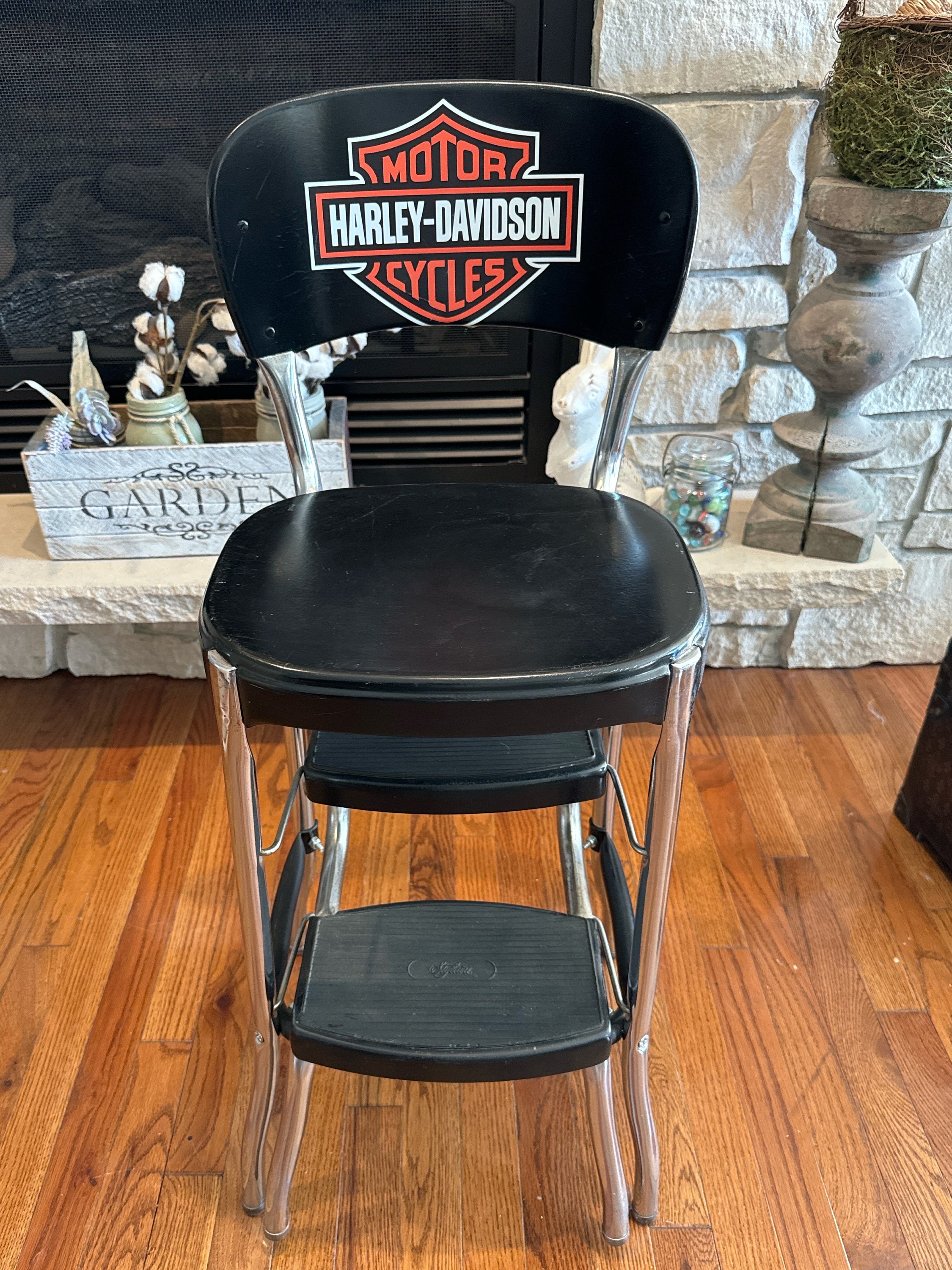 Vintage Cosco Step Stool With Harley Davidson Decal Etsy