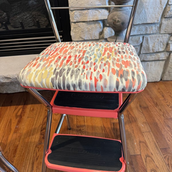 Vintage Cosco Step Stool 1960’s style undated with lively spring colors