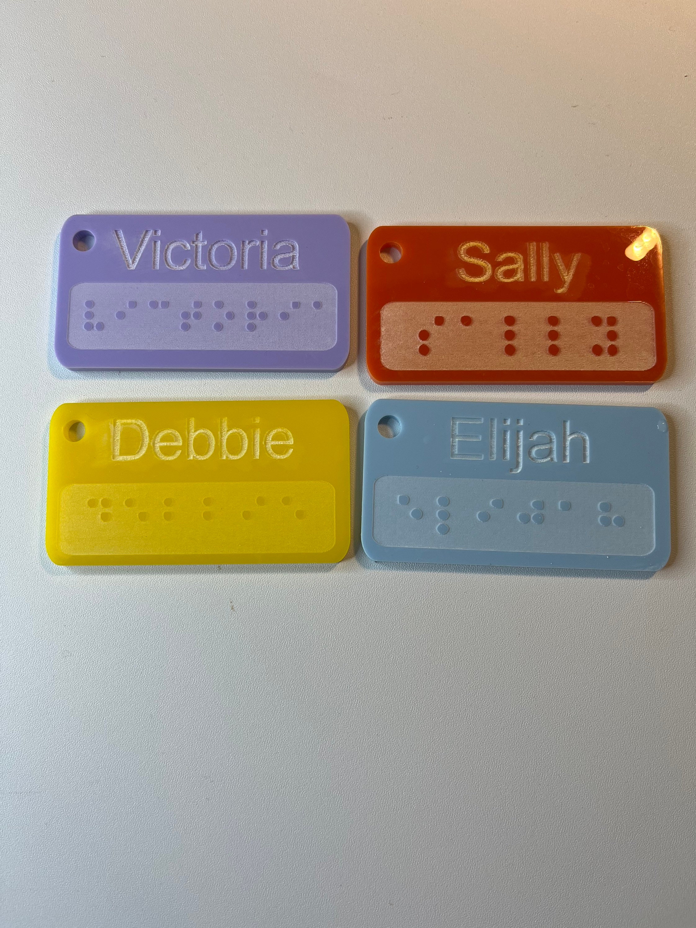 Braille Name Label Keyring Blind Braille Gifts Gift for Etsy UK