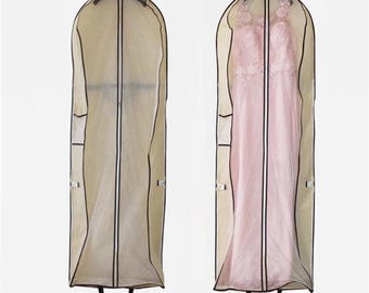 Beschermende kledingtas trouwjurk – ademende hoes voor bruidsjurk voor opbergen en reizen | Tas met ritssluiting voor lange jurken en bruidsjurken