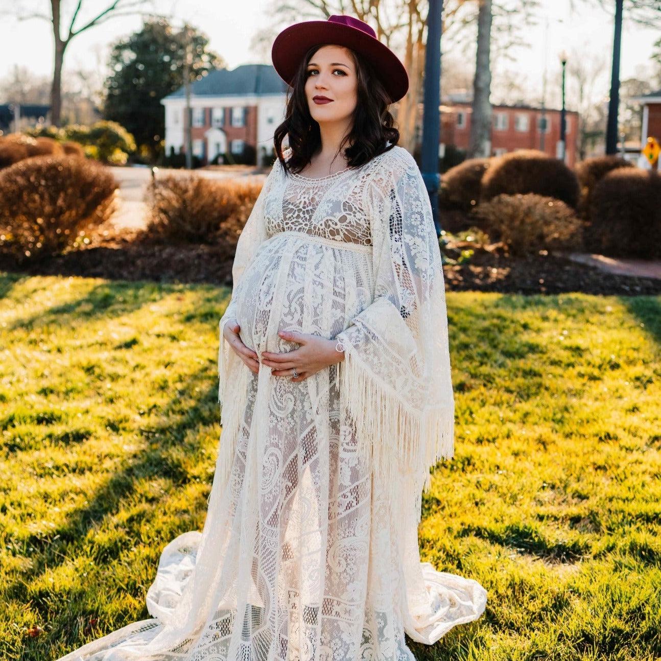 Lace Bell Sleeve Dress, Photoshoot Dress, Maternity Photoshoot Dress,  Pregnancy Photoshoot Dress, Wedding Dress, Boho Maternity Dress - Etsy