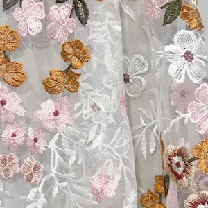 QUEEN LOLA | Colorful Floral Wedding Dress – Embroidered Bridal Gown with Removable Sleeves | Boho Wedding Dress with Train | Queen Bridal image 7