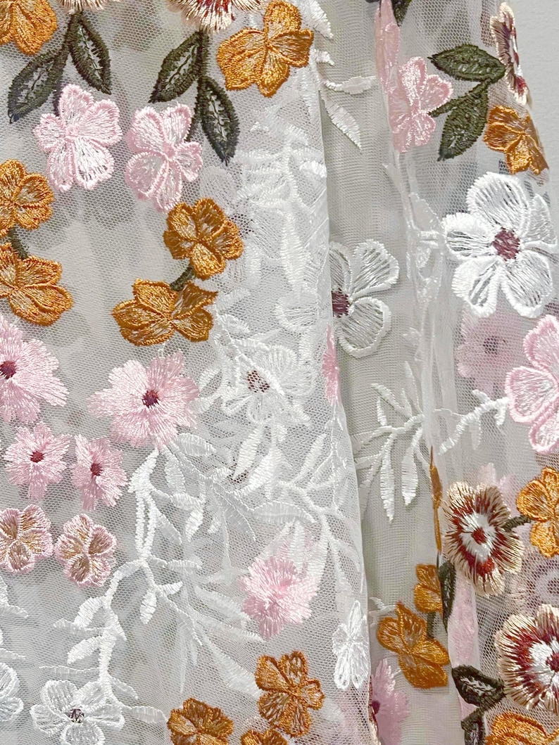 QUEEN LOLA | Colorful Floral Wedding Dress – Embroidered Bridal Gown with Removable Sleeves | Boho Wedding Dress with Train | Queen Bridal image 7