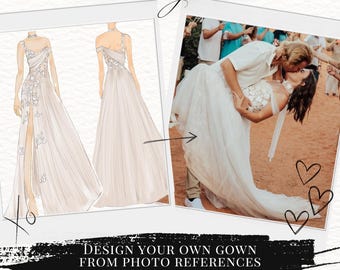 CUSTOM WEDDING DRESS, Personalized Dress, Unique Dress, Bold Bridal Gowns, Customizable, Design Your Own Dress, Recreate Wedding Dress, Dupe
