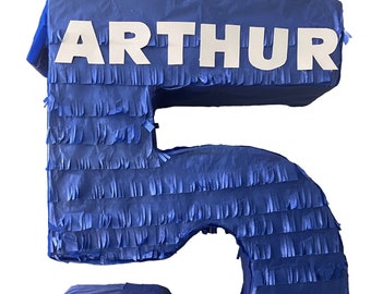 Handmade Solid Color Number Pinata With Name