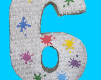 Handmade Paint Splash Number Pinata