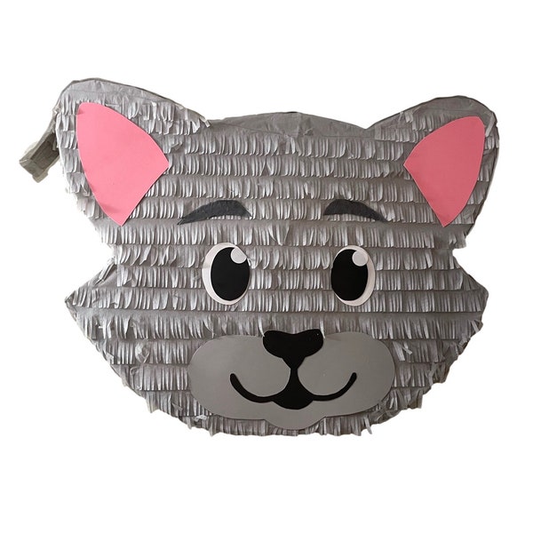 Handmade Gray Cat Pinata