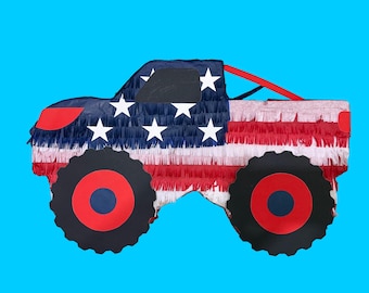 Handmade Stars and Stripes Monster Truck Pinata