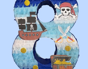 Handmade Pirates Number Pinata