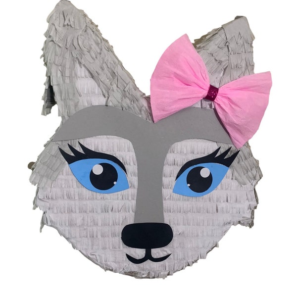 Handmade Cute Wolf with Bow Pinata