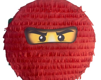 Handmade Red Ninja Head Pinata