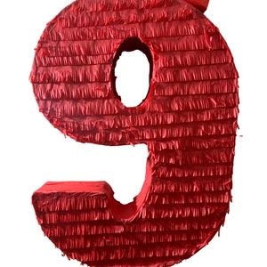Handmade Solid Color Number Nine Pinata