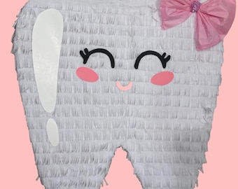 Handmade Cute Tooth With Bow Pinata