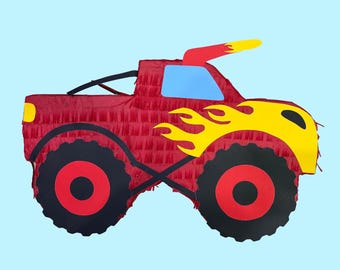Handmade Bull Red Monster Truck Pinata