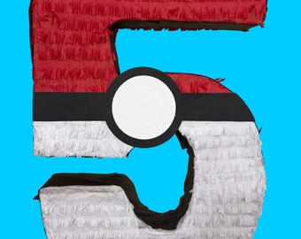 Handmade Poke Ball Number Pinata